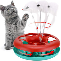 Cat Toys  Cat Toys For Indoor Cats Interactive Kitten Toys Roller Tracks With Catnip Spring Pet Toy With Exercise Balls Teaser Mouse (Red)