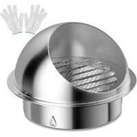 Hon&Guan Dryer Vent 4 Inch Exhaust Vent  Wall Vent 4 Inch Outlet Stainless Steel Soffit Vents Round Vent Cover For Hvac System.