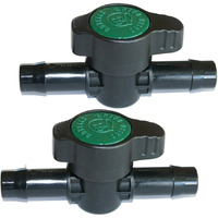 Habitech 2-Pack In-Line Barbed Ball Valve 13Mm For 1/2 Inch Tubing .520 Id - Regulate And Shut-Off/On Water Flow