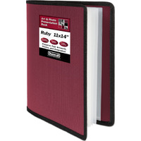 Dunwell Large Art Portfolio 11X14 (Ruby) - Portfolio Folder For Artwork  Portfolio Album Binder  Portfolio Presentation Book With 24 Plastic Sleeves  Display 48 Pages  Art Portfolio Case 11 X 14