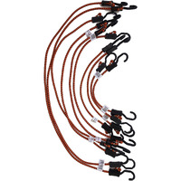 Kotap Mabc-Asmt All- Purpose Adjustable Bungee Cords With Hooks  Assorted  Orange/Black  10 Count