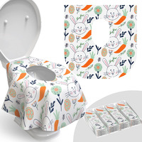 Toilet Seat Covers Disposable - 20 Pack - Waterproof  Ideal For Kids And Adults - Extra Large  Individually Wrapped For Travel  Toddlers Potty Training In Public Restrooms (Easter Bunny  20)