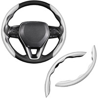 Cartist Steering Wheel Cover  Carbon Fiber Steering Wheel Cover Men/Women  Anti-Slip  Heat Resistant  Durable  Universal For 99% Car Interior Accessories (Silver)