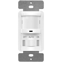 Topgreener In Wall Pir Motion Sensor Light Switch  Occupancy Sensor Switch  On/Off Override  Single-Pole  Fluorescent 500Va/Motor 1/8Hp/Incandescent 500W  Neutral Wire Required  Tsos5-White