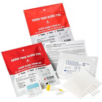 Eldoncard Inc Rapid Blood Type Test (2 Complete Kits) - Air Sealed Envelope  Safety Lancet  Micropipette  Cleansing Swab