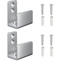 Smartstandard 2 Pack Adjustable U Shape Barn Door Floor Guides  Wall Mounted Flexible Flush Bottom Guide  Sturdy Stainless Steel Material  Silver