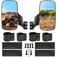 Betooll Upgraded Adjustable Pair Utv Side Mirror Set 1.75 Or 2Inch Roll Bar Cage  Universal Utv Side View Mirrors High Impact(Pack Of 2)