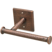 Monarch Abode 17088 Metal Toilet Paper Holder Storage  Holds  Dispenses  Mounting Included  Rust Resistant Hand Hammered Bathroom Hardware  Pure Copper