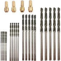 Diamond Drill Bit Set 1Mm 1.5Mm 2Mm 2.5Mm 20 Pieces 4 Sizes Compatible With Dremel Collets Included Twist Tip Jewelry Beach Sea Glass Shells Gemstones Lapidary Ornament Bracelet Necklace Arts Crafts