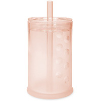 Olababy Clear View Silicone Training Cup With Straw Lid | Toddler Sippy Trainer 12Mo+ | Unbreakable Water Drinking Cups For Kids 2Yr+ | Baby Led Weaning & Feeding Supplies (Coral  9 Oz)