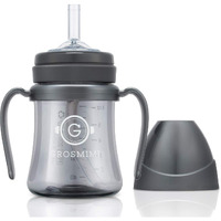Grosmimi Spill Proof No Spill Magic Sippy Cup With Straw With Handle For Baby And Toddlers  Customizable  Ppsu  Bpa Free 6 Oz (Charcoal)