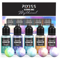 Pixiss Iridescent Color Changing Alcohol Ink Set - 5 Shades Of Alcohol Ink For Epoxy Resin Supplies  Yupo Paper  Tumblers  Coasters - Resin Colorant For Epoxy Resin And Resin Art Supplies