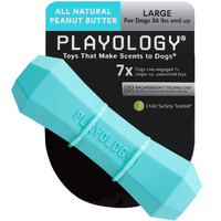 Playology Squeaky Chew Stick Dog Toy  For Large Dog Breeds (35Lbs And Up) - For Moderate Chewers - Engaging All-Natural Peaut Butter Scented Toy - Non-Toxic Materials