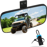 Ranger Rear View Mirror  Unigt Center Convex Rearview Mirrors Compatible With 2017-2023 Polaris Ranger 500 570 900 Xp 1000 Xp/Crew Fits Factory Present Drop Down Mounting Tab 2879969