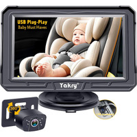 Baby Car Camera Baby Essentials Must Haves Plug And Play Usb Easy Install 360 Rotation Backseat Camera 2 Kids 170Wide View Carseat Camera Hd 1080P Baby Car Monitor Yakry Y60