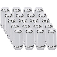 1/2X 20 Chrome Closed End Bulge Acorn Lug Nuts 1.89 Inch Long - Cone Seat - 3/4"" Hex Compatible With Tj Jk Cherokee Liberty Mustang Ranger Aftermarket Wheels  20Pcs