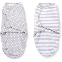 Swaddleme Original Swaddle - Size Small  0-3 Months  2-Pack (Grey Dot Stripe)
