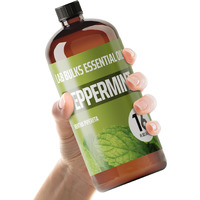Lab Bulks Essential Oil Peppermint Essential Oil  16 Oz Bottle For Diffusers  House Cleaning  Candles  1 Pack  Aromatherapy Oil