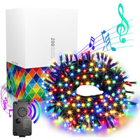 Eambrite Christmas Lights Outdoor 82Ft 200Lt Christmas Lights With Cheerful Music Infrared Motion Sensor Controller For Indoor Outdoor Christmas Tree Party Patio Garden Decorations (Multi-Color)
