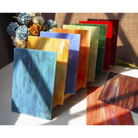Lanyani 10 Sheets Variety Streaky Glass Packs 4 X 6 Inch Cathedrals Stained Glass Sheets For Mosaic Tiles Crafts Mixed Colors