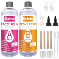 Epoxy Resin  32Oz Epoxy Resin Crystal Clear  Not-Yellowing No-Bubble  Self Leveling Easy-Pour Easy Mix 1:1 Casting Kit & Coating For Diy Jewelry Making  Art Resina Clear Crafts  Molds  River Tables