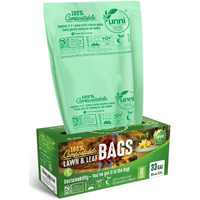 Unni 100% Compostable Bags  30-33 Gallon  124 Liter  40 Count  Extra Thick 1.1 Mils  Lawn & Leaf Yard Waste Bag  Non-Gmo  Astm D6400  En 13432  Us Bpi & Europe Ok Compost Home Certified  San Francisco