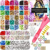 Worthofbest Hotfix Applicator Tool  Bedazzler Kit With Rhinestones  Bedazzling Kit  5 Boxes Hot Fix Crystals In 3/4/5/6Mm For Costume Clothing Clothes Fabric Craft Wood Cardstock Leather  W/Gift Box