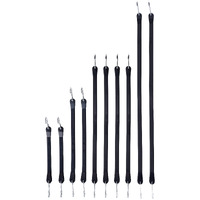 Rubber Bungee Cords Assorted Sizes With 1.8X Max Stretch & Over 176 Lbs Load  Black Heavy Duty Bungee Straps With 100% Epdm Rubber & S Hooks For Cargo  Tarps  Van  Truck  10""  15""  21""  31"" (10 Pack)