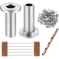 Cke 80 Pack T316 Stainless Steel Protector Sleeves For 1/8"" Wire Rope Cable Railing  Diy Balustrade T316 Marine Grade  Come With A Free Drill Bit