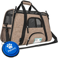 Petami Airline Approved Pet Carrier For Cat  Soft Sided Dog Carrier For Small Dog  Cat Travel Supplies Accessories For Indoor Cat  Ventilated Pet Carrying Bag Medium Kitten Puppy  Large Heather Taupe
