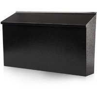 Kyodoled Wall-Mount Mailbox Large Capacity Mail Box Galvanized Steel Rust-Proof Metal Post Box Mailboxes For Outside 15.75""X9.44""X4.72"" Black