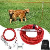 Luffwell Dog Runs For Outside  100Ft Dog Runner For Yard With 15Ft Dog Tie Out Cable  Heavy Duty Dog Run Lead For Large Dogs  Trolley System Zipline For Dogs 125 Lbs