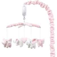 The Peanutshell Pink Elephant Musical Crib Mobile - Digital Music Box With 12 Lullabies