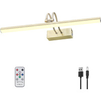 Raifoolly Picture Light  20In Battery Operated Picture Lights For Paintings Metal Remote Display Art Light With Timer And Dimmable For Wall Painting Frame  Portrait  Dartboard(Antique Brass)