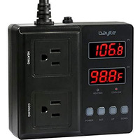 Bayite Temperature Controller 1650W 15A Btc211 Dual Digital Outlet Thermostat Plug  Pre-Wired  2 Stage Heating And Cooling Mode  110V - 240V  Fermentation Bbq Reptile Aquarium