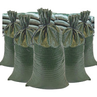 Durasack Heavy Duty Sand Bags With Tie Strings Empty Woven Polypropylene Sand-Bags For Flood Control With 1600 Hours Of Uv Protection  50 Lbs Capacity  14X26 Inches  Green  Pack Of 100