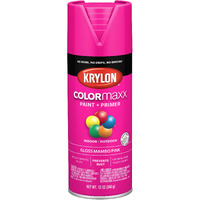 Krylon K05528007 Colormaxx Spray Paint And Primer For Indoor/Outdoor Use  Gloss Mambo Pink  12 Ounce (Pack Of 1)