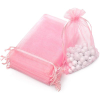Akstore 100Pcs 4X6Inch (10X15Cm) Drawstring Organza Jewelry Favor Pouches Wedding Party Festival Gift Bags Candy Bags (Pink)