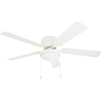 Portage Bay 50254 Hugger 52"" White West Hill Ceiling Fan With Bowl Light Kit