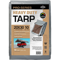 20X30 Heavy Duty Tarp  10 Mil Thick  Waterproof  Tear & Fade Resistant  High Durability  Uv Treated  Grommets Every 18 Inches. (Silver/Brown - Reversible) (20 X 30 Feet)