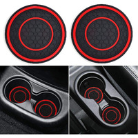 Auprite Car Cup Holder Coasters  2 Pack Universal Auto Anti Slip Cup Holder Insert Coaster  Car Interior Accessories (Red)