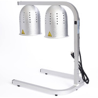 Sybo Dl2112 Commercial Grade Food Heat Lamp Portable Electric Food Warmer 2-Bulb With Free-Standing  500W  Silver (Silver)