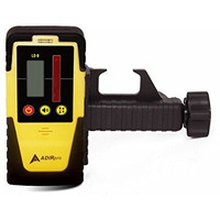 Adirpro Universal Rotary Laser Detector (Ld-8) - Digital Rotary Laser Receiver With Dual Display And Built-In Bubble Level  Compatible With All Red Rotary Lasers - Rod Clamp Included