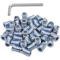 1/4-20 Threaded Insert For Wood Hex Drive Threaded Wood Inserts 1/4 Wood Nuts 40 Pieces