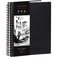 Artists Sketchbook Hardcover - 200Gsm Very Thick Paper - Large  Spiral Sketch Book For Drawing And Mixed Media - Sketch Pad  Art Book - 5.8 X 8.5  40 Sheets / 80 Pages