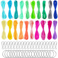 Acrsikr String Gimp Plastic Lacing Cord For Bracelets Scoubidou Craft Kits With Snap Clip Hooks 20 Colors