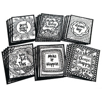 S&S Worldwide Think Positive Velvet Art Posters  4 Each Of 6 Designs  Inspirational Quotes - Dream Big  Good Vibes Only & More  Color With Markers Or Colored Pencils  8"" X 10"" Cardstock  Pack Of 24.