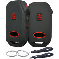 Reprotecting Silicone Rubber Key Fob Cover Compatible With 2022 2023 Kia Cadenza Forte Forte5 K5 Niro Rio Seltos Sorento Soul Sportage Stinger Telluride (Black Black)