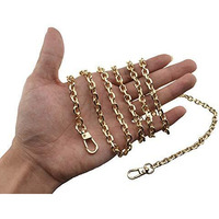Hahiyo Mini Pochette Purse Chain Strap Thin Wide 6Mm For Lv Length 47.2 Inches Thick 2Mm Shiny Gold For Shoulder Cross Body Sling Handbag Wallet Clutch Comfortable Flat Metal Strap 1 Pack