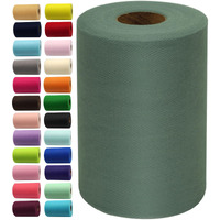 Sage Green Tulle Fabric Rolls 6 Inch By 100 Yards (300 Feet) Fabric Spool Tulle Ribbon For Diy Tutu Bow Baby Shower Birthday Party Wedding Decorations Christmas Craft Supplies